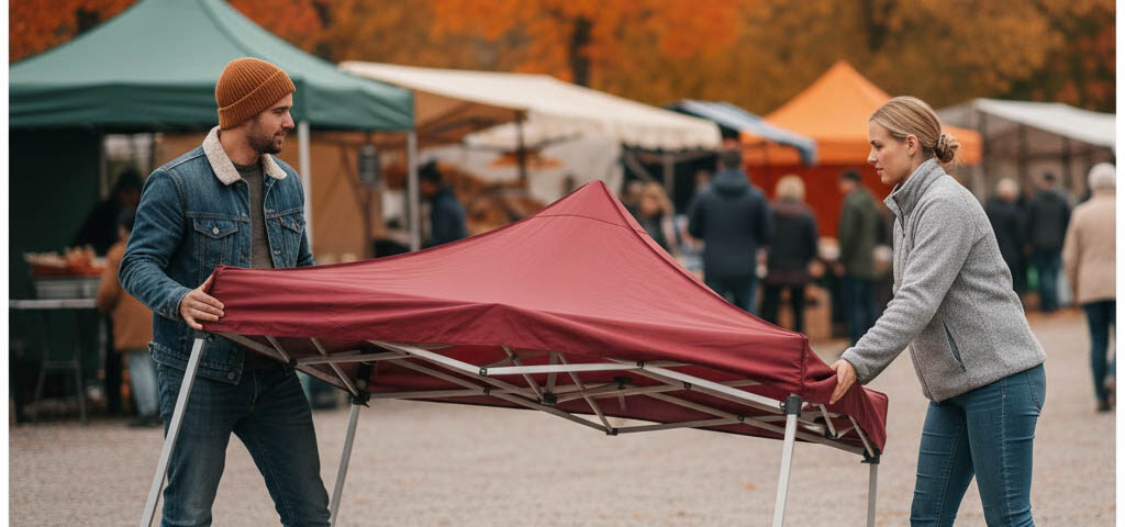 Pop Up telts uzstādīšana 4 minūtēs