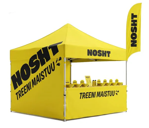 dzeltens nosht Pop Up telts